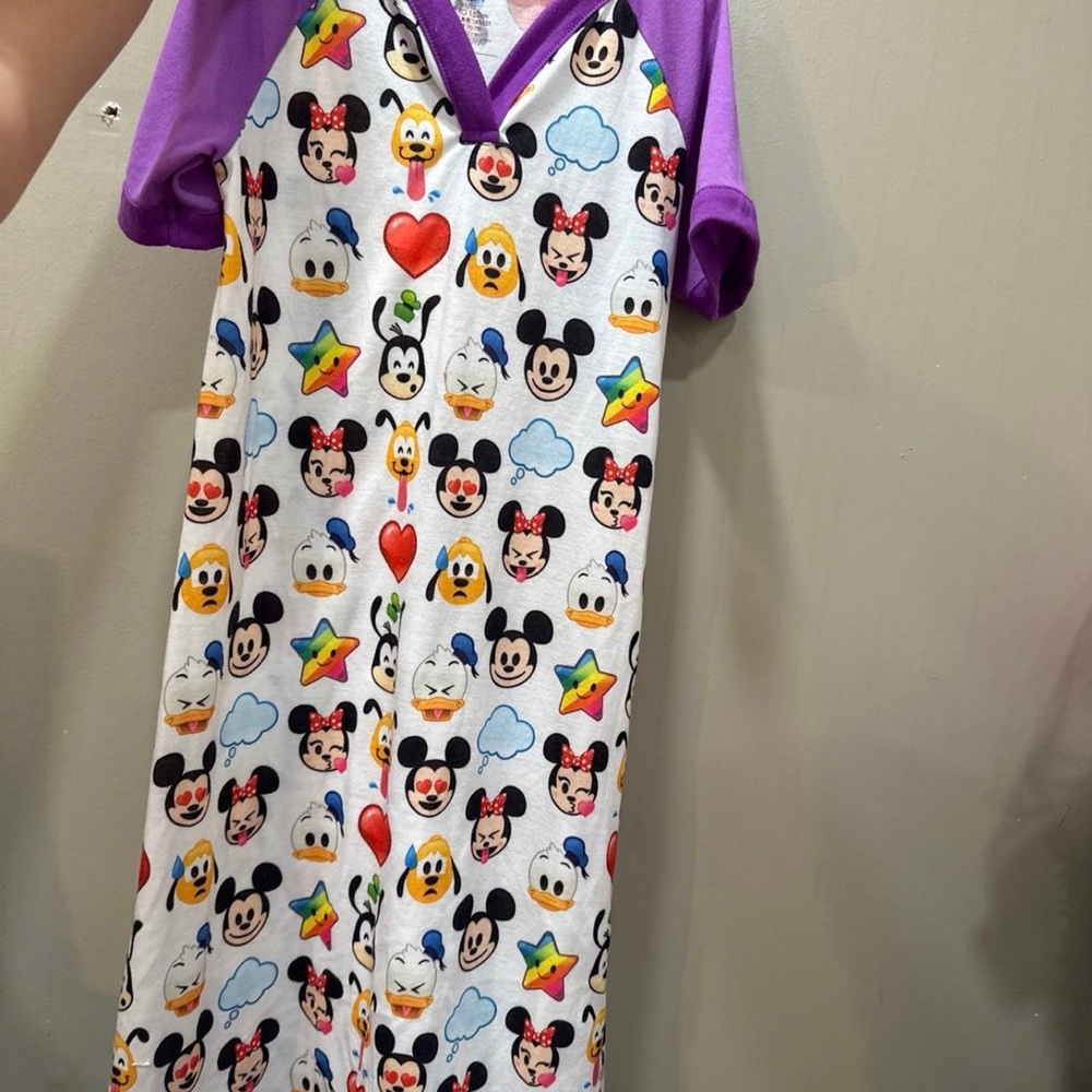 Disney Kids Nightgown - Purple and White with Character Prints
